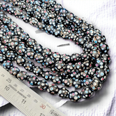 Black Skunk Venetian Trade Beads Dotted Beads Strand 12mm EAST OASIS Collection